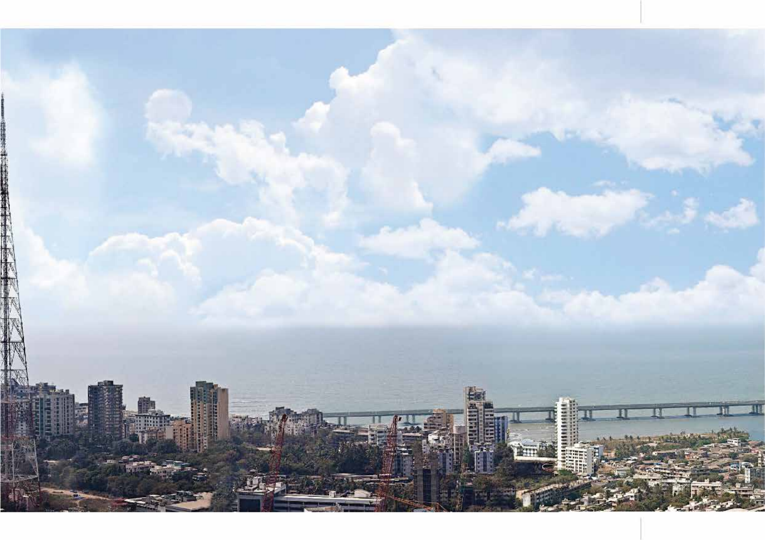 Panoramic Arabian Sea and Bandra-Worli Sea Link views